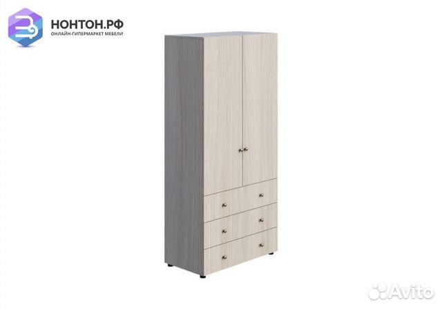 Шкаф 2-створчатый Мийа-3А ясень шимо светлый