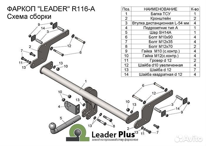 Фаркоп для Renault Kaptur