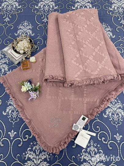 Плед покрывало 220 240 хлопок Blumarine