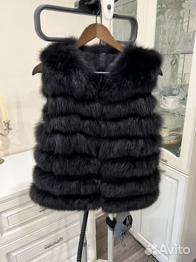 Меховая жилетка полушубок из песца