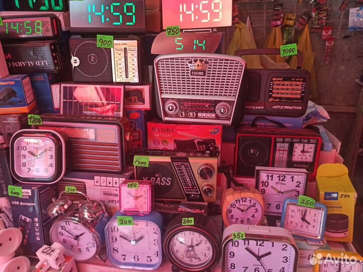 Радиоприемники приемники. будильник. часы