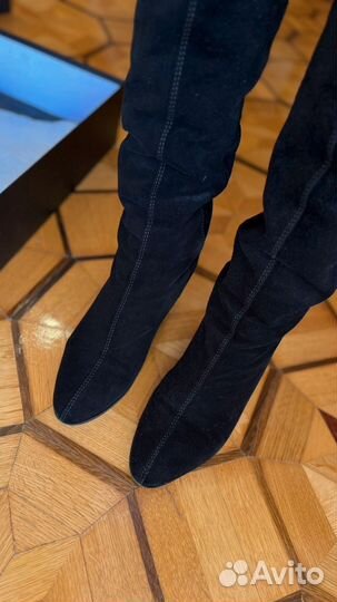 Сапоги замшевые