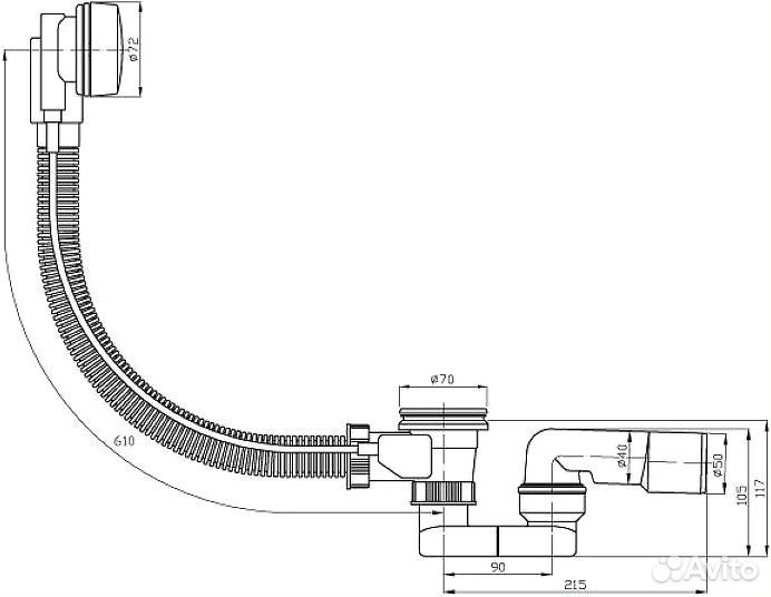 Слив-перелив Plastbrno evse150