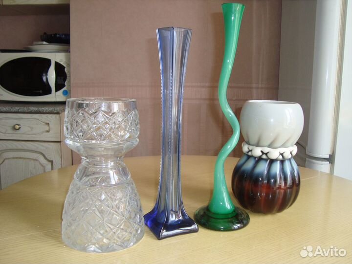 Вазы цветное стекло