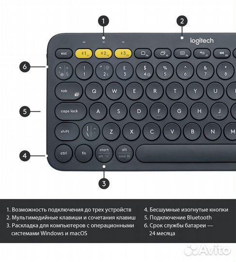 Клавиатура беспроводная logitech K380