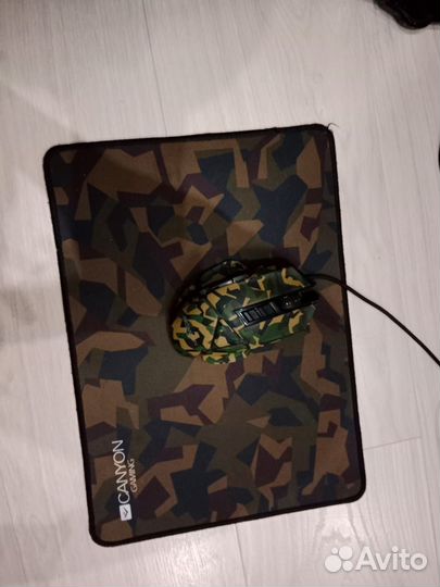 Клавиатура, мышь, коврик, наушники с микрофоном