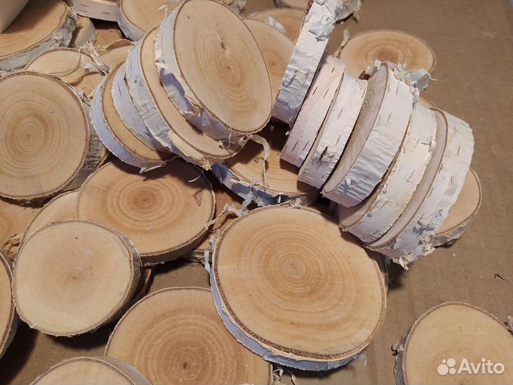Спилы березы торцевые для декупажа