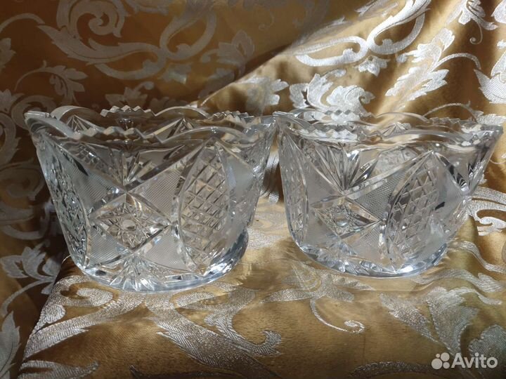 Хрустальная пара конфетниц СССР