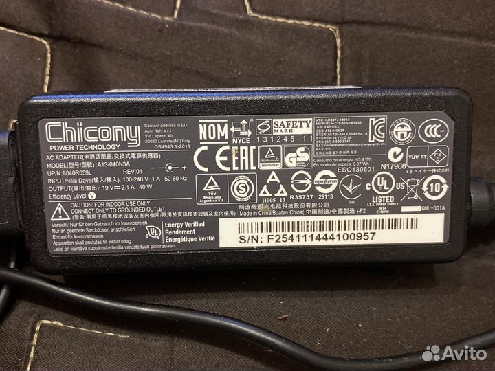 Блок питания для ноутбука acer,pakard bell оригина