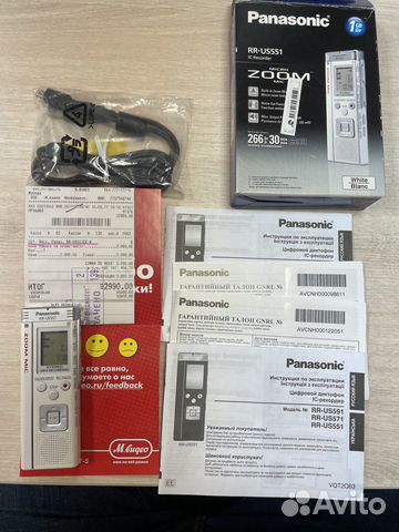 Диктофон Panasonic RR-US551EE-W объявление продам