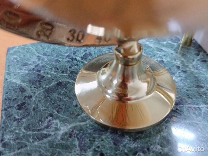 Набор новый настольный под мрамор. Ручка, Глобус