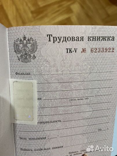 Трудовая книжка и вкладыш