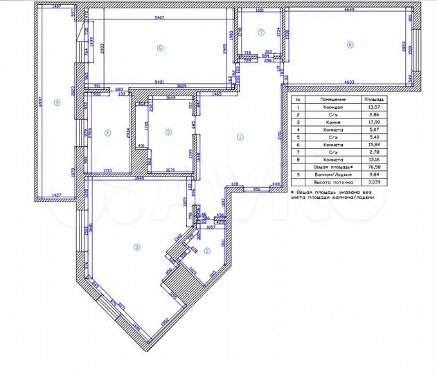 2-к. квартира, 78,2 м², 15/22 эт.