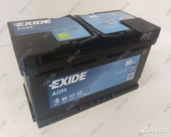 Аккумулятор exide EK800. AGM 80Ач 315х175х190