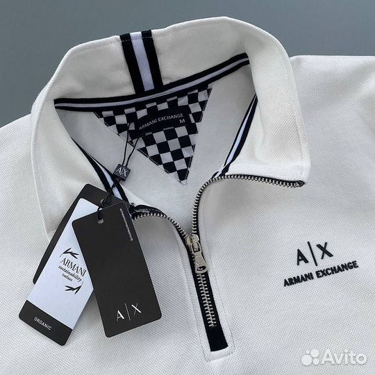 Свитшот полузамок Armani белый