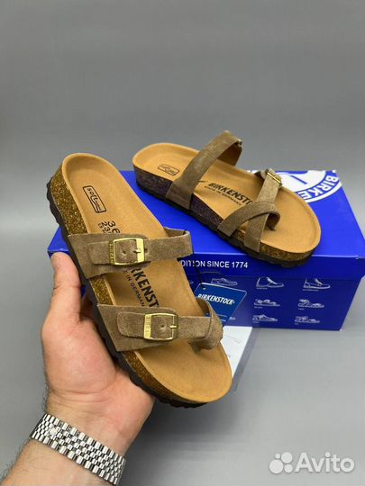 Шлепки birkenstock шлепанцы тапочки натуральные