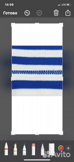 Тельняшка интерлочная х/б с голубой полосой. Новые