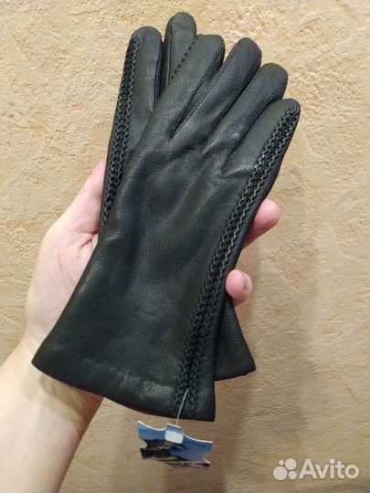 Перчатки женские кожаные новые р. 7,5