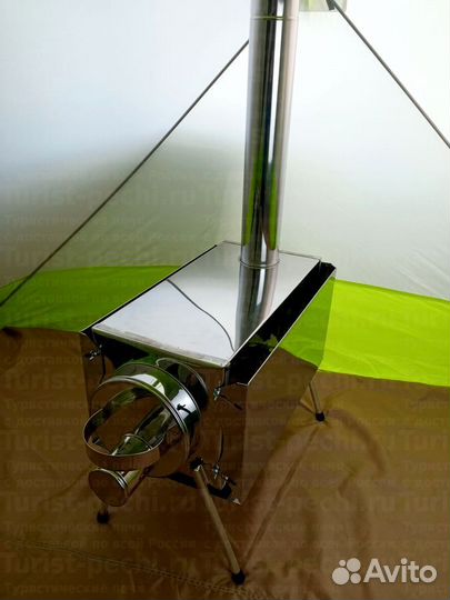 Печь для отопления палатки Средняя на 30 л. c 3Д э