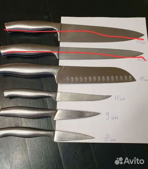 Набор ножей кухонных цельнометаллических