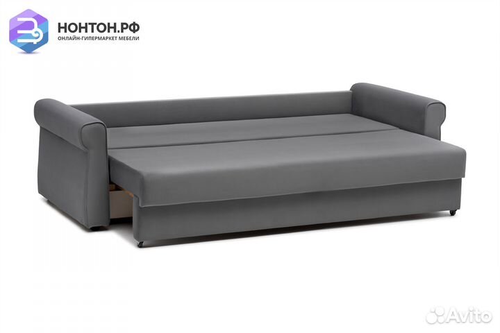 Диван еврокнижка Лира 3-х местный темно-серый