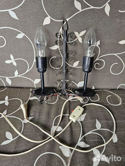 Ночник кованый две свечи мерцающее пламя СССР