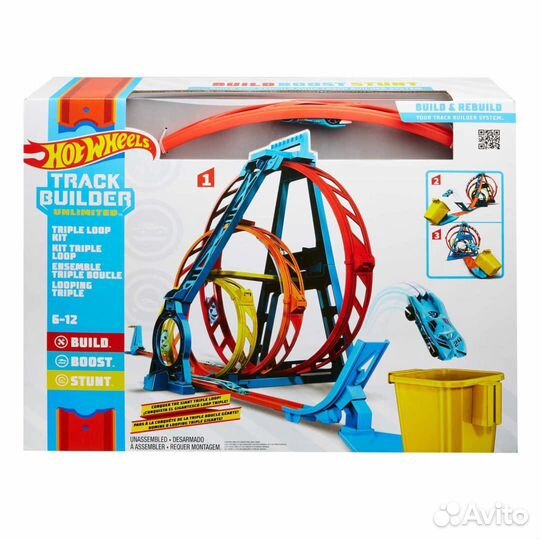 Hot Wheels трек Track Builder Triple Loop Stunt