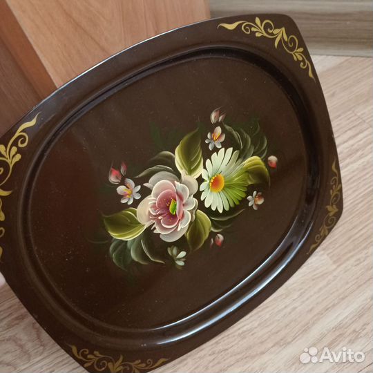 Поднос металлический жостовская роспись СССР