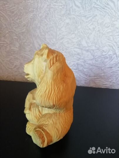 Фигурка медведя из дерева, ручная авторская работа