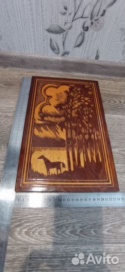 Винтаж панно СССР, резьба по дереву картина