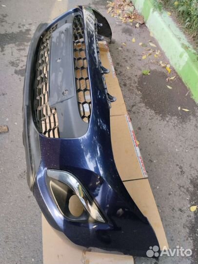 Бампер передний лада калина 2 хэтчбек синий