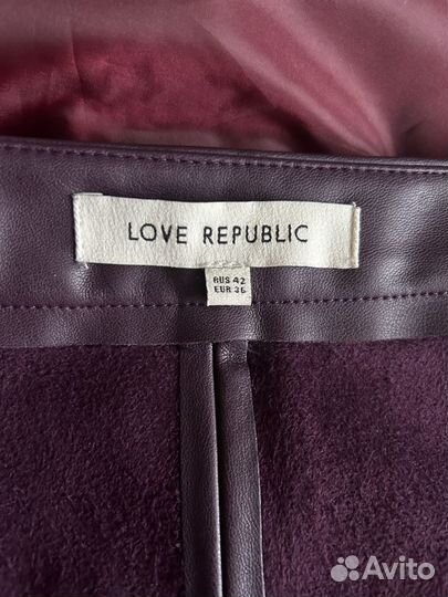 Кожаная мини юбка Love Republic, размер S