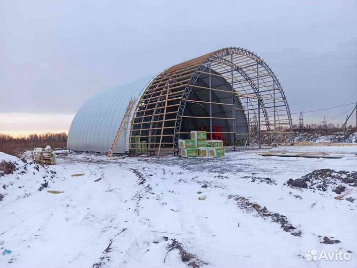 Каркасный ангар / Арочный ангар (10м x 5м x 45м)