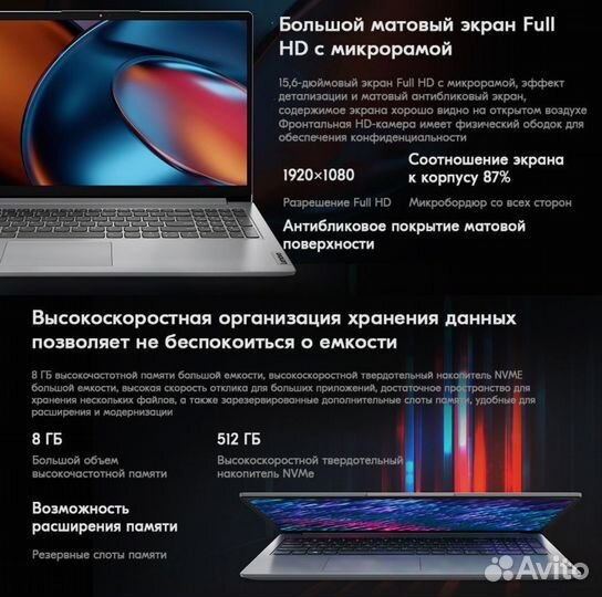 Ноутбук Lenovo IdeaPad 15 Ryzen 7 5700U 512Gb