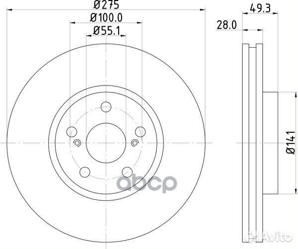Диск тормозной перед ND1105 ND1105 nisshinbo