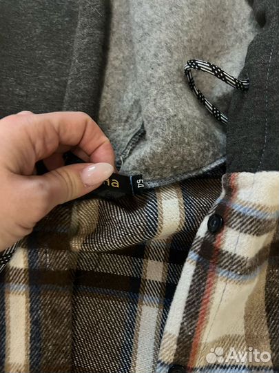 Рубашка в клетку с капюшоном из фланели