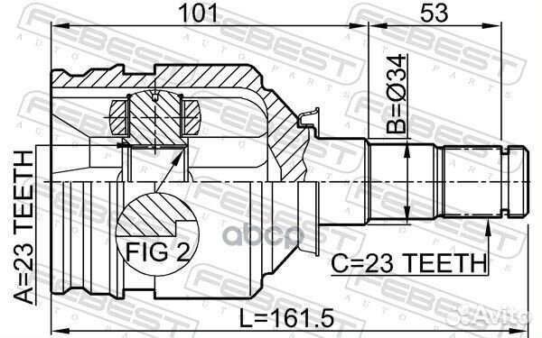 Шрус внутренний 23X34X23 01111nzfe Febest