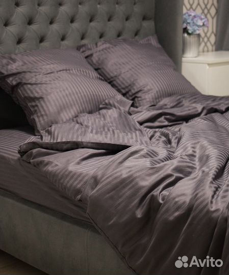 Ткань страйп-сатин 100 хлопок опт