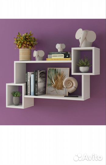 Полка навесная белая