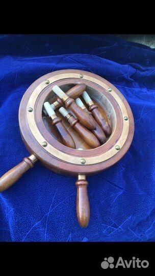 Корабельные часы подложка штурвал