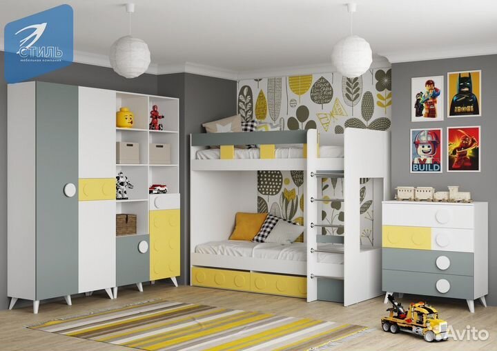 Кубо Кровать Белый (гладкий) /Грин Грей Софт и Сол