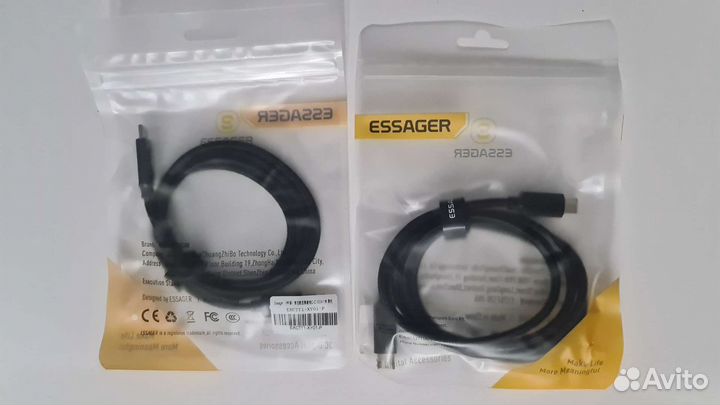 Кабель зарядный USB-C-Type-C до 100w новый Essager