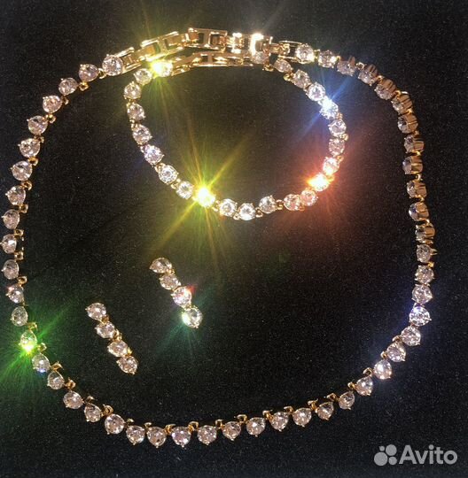 Колье браслет и серьги swarovski