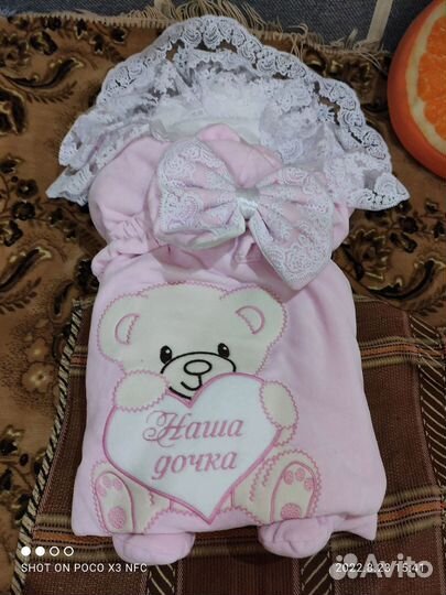 Конверт на выписку для девочки демисезонный