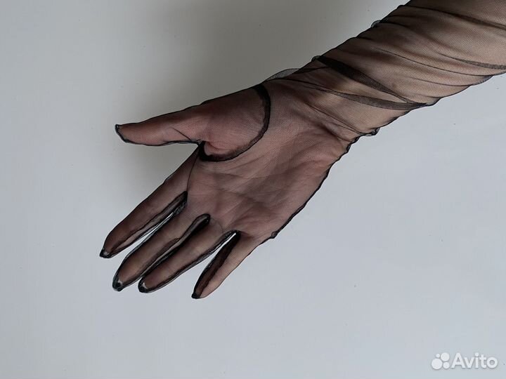 Перчатки женские длинные из сетки