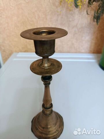 Подсвечник медный старинный