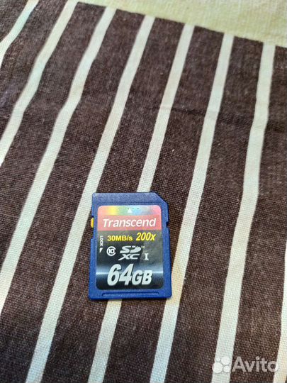 Карта памяти transcend SD XC 64Gb 200x 10