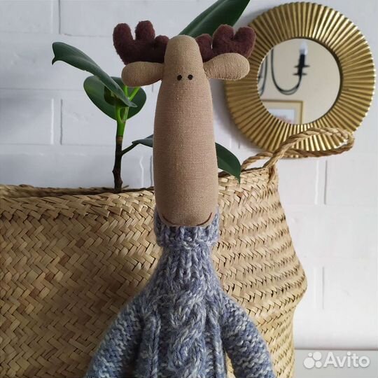 Интерьерная игрушка лось в стиле Тильда