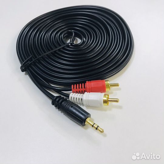 Кабель 2rca jack 5 метров \ тюльпаны -aux