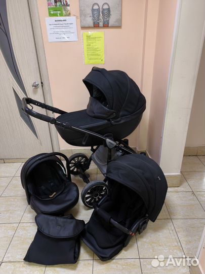 Коляска anex sport черная, шасси 2.0